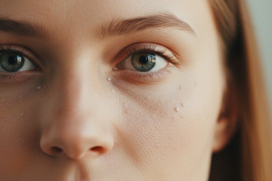 Кожа лица с милиумами