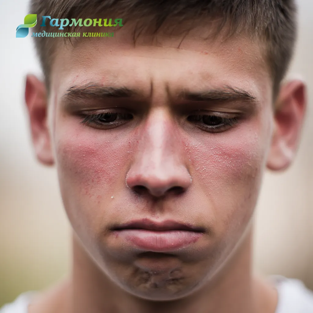 Мужчина с покрасневшим лицом