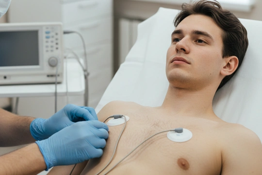 Пациент на процедуре ЭКГ