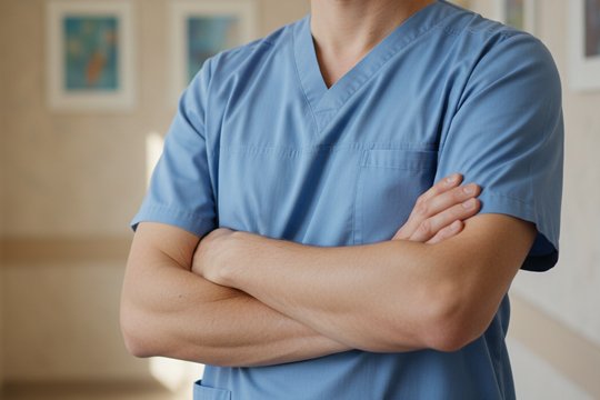 Врач скрестил руки